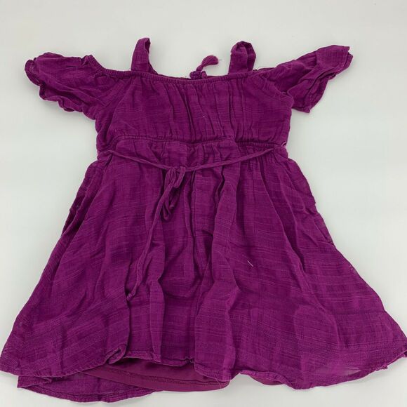 My Michelle Girls Shirt Top Cold Shoulder Crochet Flowy Purple Sz 7 - Picture 5 of 5